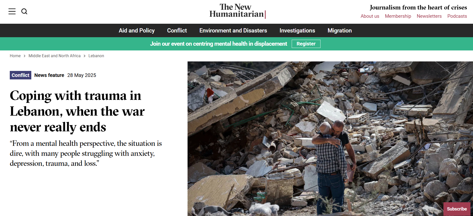 Coping with trauma in Lebanon, when the war never really ends